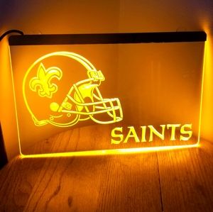 SAINTS NFL LED LIGHT SIGN 9X12 NEW MANCAVE GARAGE